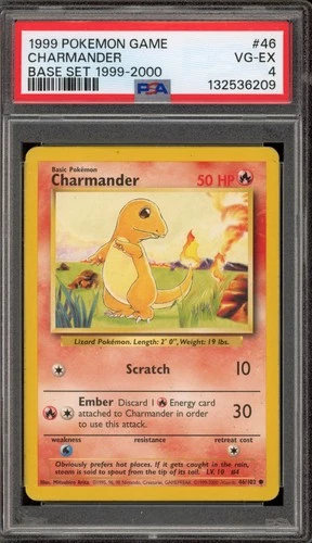 Pokemon Charmander Base Set "4th Print" 1999-2000 #46 PSA 4