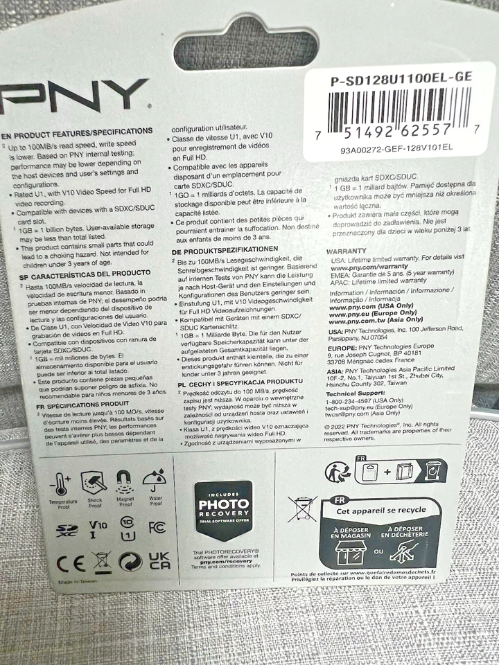 NEW PNY 128 GB 100 MB/s UHS-I Elite SDXC Flash Card Full HD Video FREE SHIP ⭐️ - Image 3 of 4