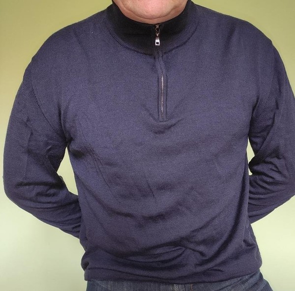 Men DAKS Sweater Navy Wool 42 / XL / 50