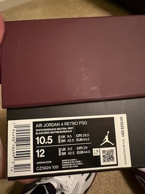 Air Jordan 4 Retro PSG Paris Saint German, Size 10.5