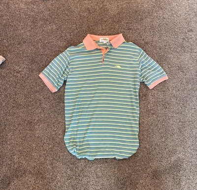 Vintage Sears Dragon Logo Striped Multi-Color Polo Shirt Size L