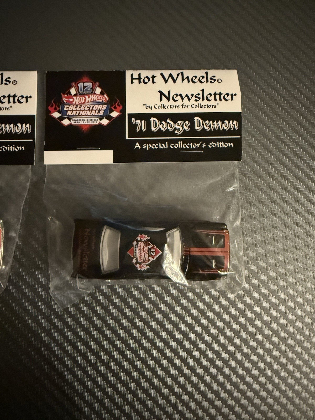 HOT WHEELS 12th Collectors Nationals Newsletter ‘71 Dodge Demon Black And White 