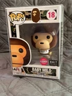 FUNKO POP! A BATHING APE BABY MILO #18 FLOCKED BAIT EXCLUSIVE  DAMAGED BOX/NEW