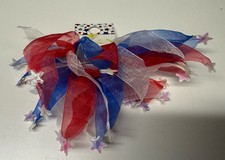 4th Of July Patriotic Hair Ties 2 Included  Red White And Blue with Stars