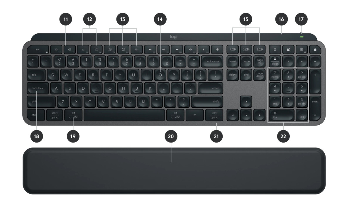 MX KEYS FOR BUSINESS Full-Size Rechargeable Bluetooth UK QWERTY Keyboard
