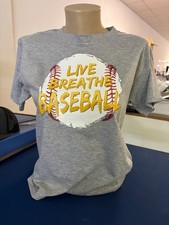 "live, breathe, baseball" unisex sport grey kids t shirt