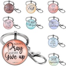 18Pcs Christian Keychain Bulk Bible Verse Religious Keychain Scripture Quote