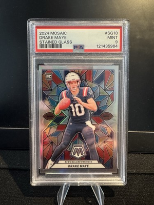 #ad 2024 Panini Mosaic Stained Glass Drake Maye #SG 18 RC Case Hit PSA 9 $749.99