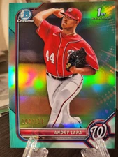 2022 Bowman Chrome Aqua /125 Andry Lara RC Rookie Washington Nationals #BCP-70