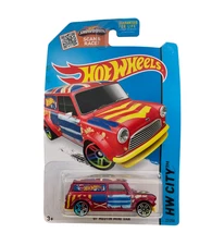 Hot Wheels 2015 HW City '67 Austin Mini Van Red 1:64 - lt. curve to card