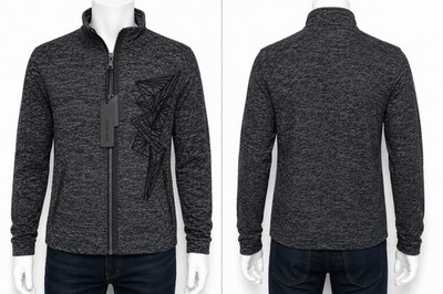 Anthony Morato Men's Full Zip Jacket L NWT Black Gray Embroidered MSRP $275