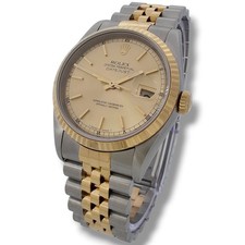 Rolex Datejust 16233 Champagne Dial 36mm Steel & 18K Gold Automatic Men's Watch