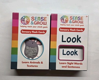 Sense & Grow Sensory Flash Cards 2 Sets Animals And Textures-sight Words