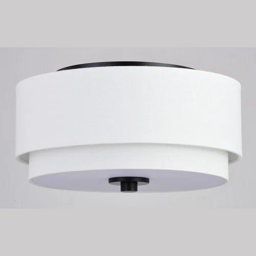 Vaxcel Lighting C0278 Burnaby 2 Light 13"W Flush Mount Drum - Brass - Picture 7 of 12