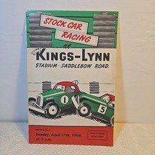 Vintage Original Stock Car Racing At Kings Lynn Stadium Saddlebow Road Programme