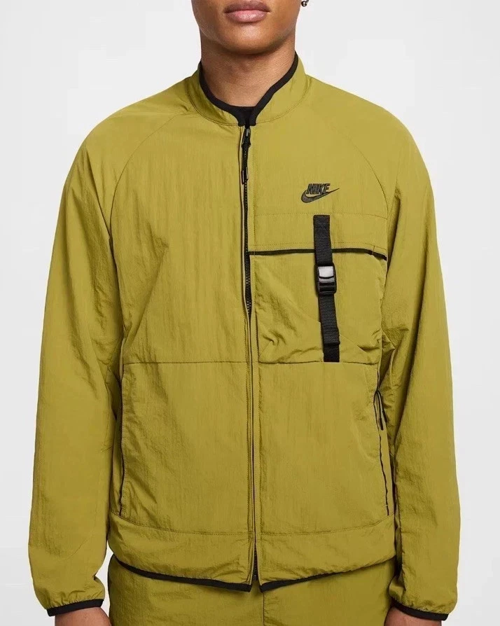 NEW Nike FZ0750-307 Tech $160 Woven Moss Green FZ Utility Wind Jacket Men's L