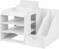 Qwork® Schreibtisch Organizer A4 Dokumentenablage 4 Ebenen BüRo Zuhause Schule