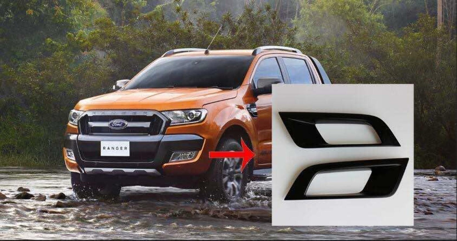 Ford Ranger Fog Light Surrounds 16+ (Wildtrak Square)