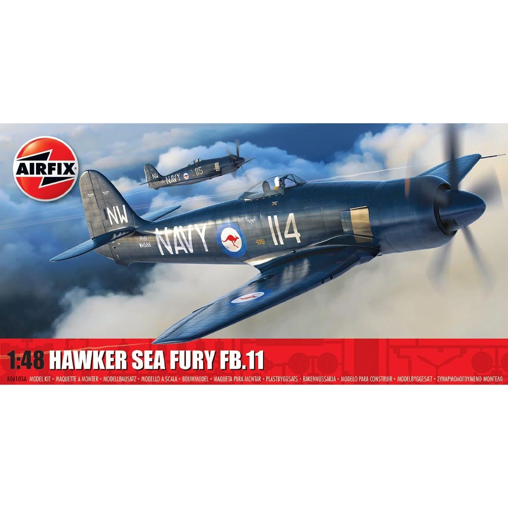 Airfix A06105a Hawker Sea Fury Fb.11 1:48 Model Kit - Image 6