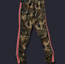 Ninth Hall Men's Camouflage Track Pants L with Red White Side Stripes