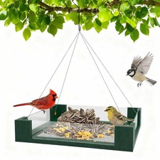 Platform Bird Feeders for Outdoors - Clear View Hanging Bird Feeder with Acry...