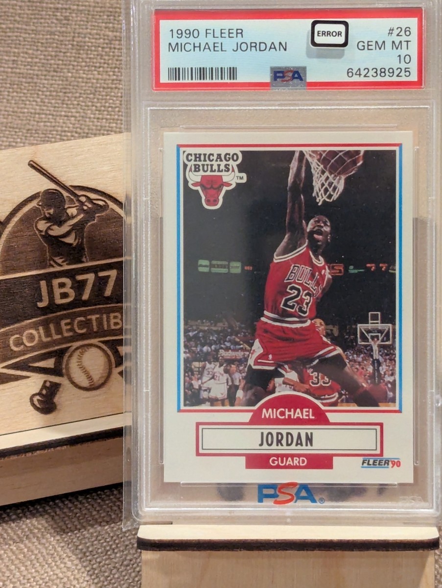 1990-91 Fleer MICHAEL JORDAN #26 ERROR NO LINE on back HOF GEM