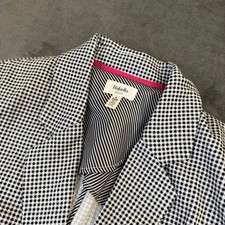 Rafaella Weekend Blazer Womens Small Black Gingham Single Button Stretch