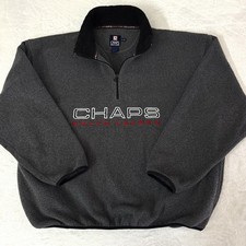 Vintage Ralph Lauren Chaps Sweater Men XL Gray Pullover Fleece Spell Out 90s