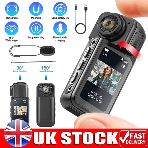 Magnetic Mini Body Camera Wearable POV Cam 64GB Pocket Action Camera