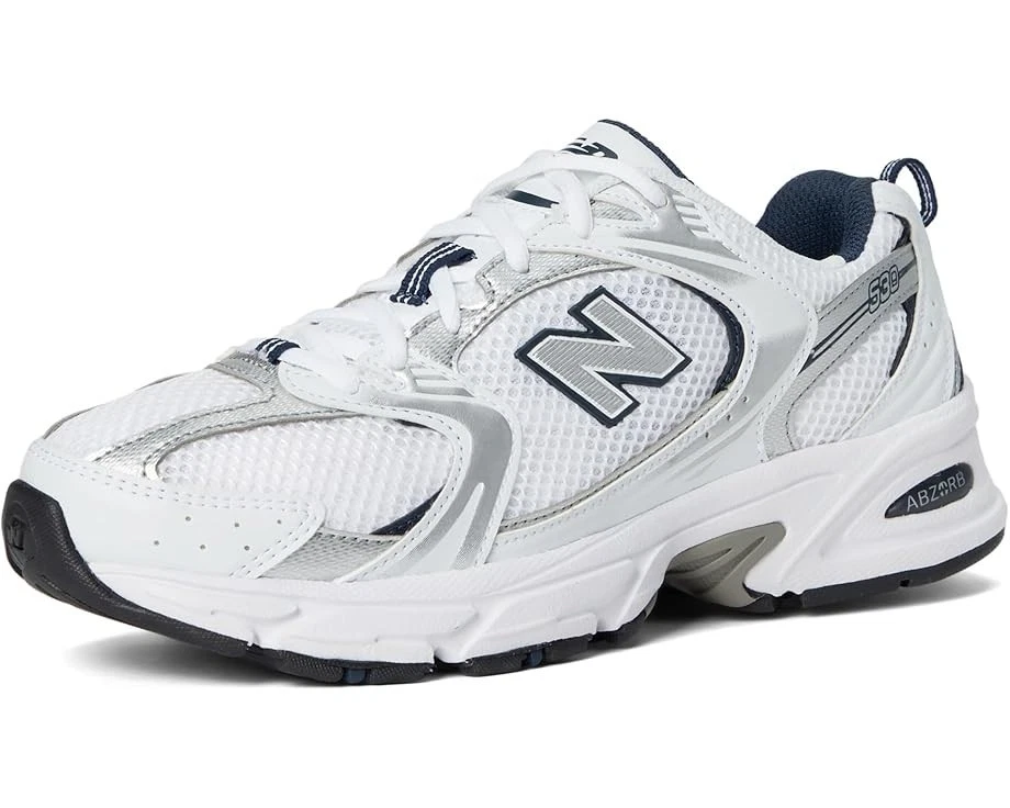Zapatillas New Balance® para mujer 8 D (hombre 6,5) Classics 530 en blanco/índigo Foto 2 de 4