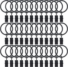 36 Pack Curtain Rings with Clips, Drapery Clips with Rings, Hangers Drapes Rings
