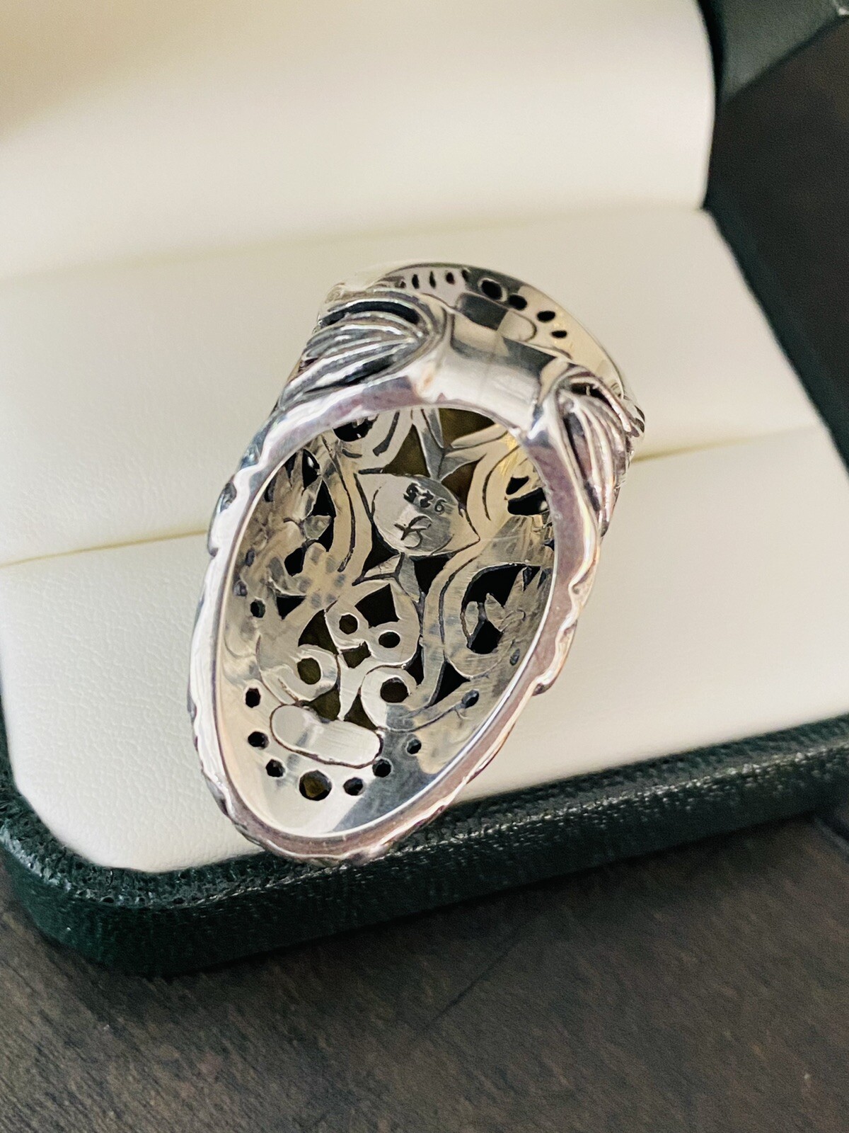 Stunning Sterling Silver Samuel B Behnam Huge 50mm Labradorite Ring - Image 5