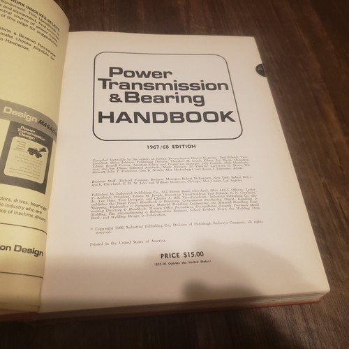 THE OFFICIAL POWER TRANSMISSION & BEARING HANDBOOK 1967 HARDCOVER VERY GOOD - Picture 3 of 6