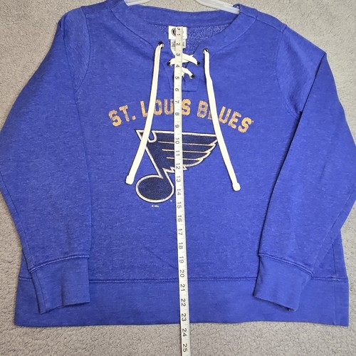 St. Louis Blues Pullover Sweatshirt - Women's XL (16/18) - Lace Up - NHL Hockey - Picture 7 of 10