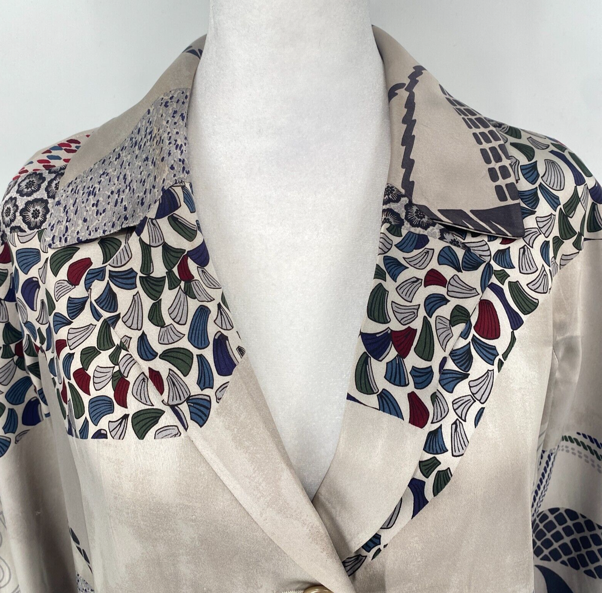 ジャケット ETRO Woman Jacket Multicolor 115010563 1 ETRO Jacket Women's Size 6 US Silver Mixed Print 3-Bttn Long