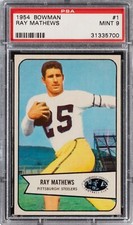 1954 Bowman #1 Ray Matthews PSA MINT 9 (None Graded Higher)
