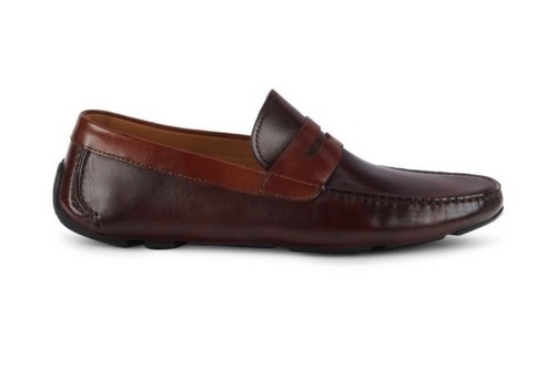 NIB Magnanni Dual-Tone Brown Leather Penny Detailed Drivers EU43/10US *Sold Out* - Picture 2 of 24