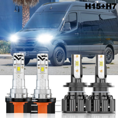 H15+H7 LED Headlight Hi/Low Beam fit Mercedes Sprinter 1500 2500 3500 2019-2020