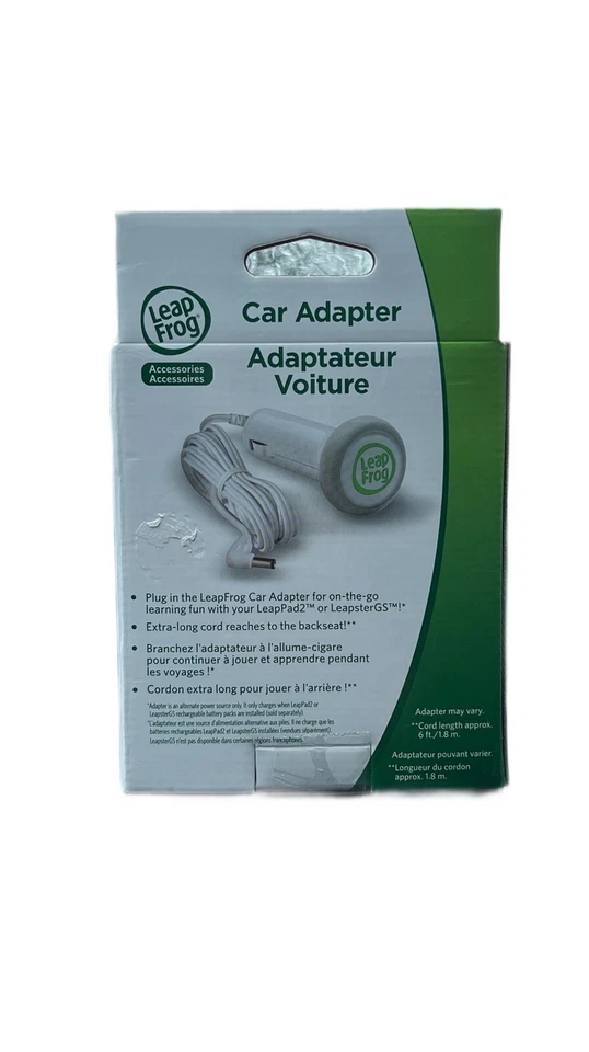 LeapFrog Car Adapter LeapPad LeapPad2 LeapsterGS Explorer Charger Cable 6ft NEW - Image 2 of 2