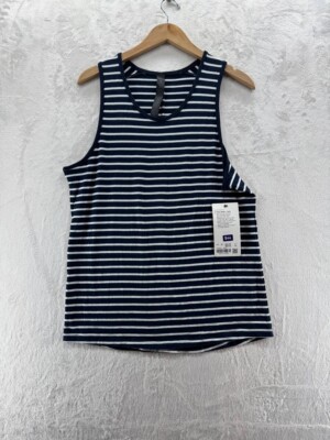 NWT  -  LIMITED Lululemon 5 Year Basic Tank Top Stripe White / Navy  |  Size:  M