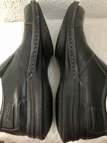 NUOVO mocassino uomo Clarks pelle onda incrociato nero slip on comodo taglia 8 #82636 - Foto 6 di 12