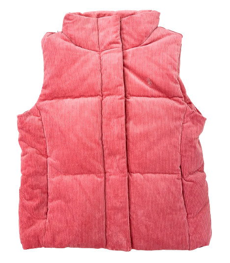 NWT Polo Ralph Lauren Girls Stretch Corduroy Down Puffer Vest Pink
