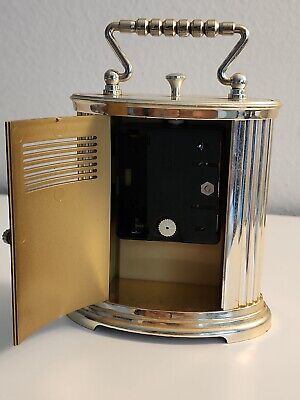 Carriage Alarm Clock Quartz Vtg BULOVA Model B-1344 West Carriage Alarm Clock Quartz Vtg BULOVA Model B-1344 West
