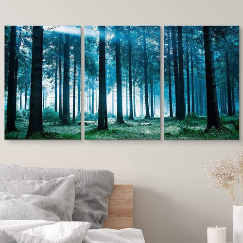 16"x24"-Forest Landscape Wall Art Nature Canvas Prints Set of 3 - Picture 3 of 5