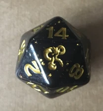 dungeons and dragons dice D20 Black And Gold Oversized