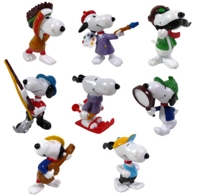 8er Set PVC Figuren Snoopy Peanuts 6 cm Schleich Spiel Spielzeug LSN2