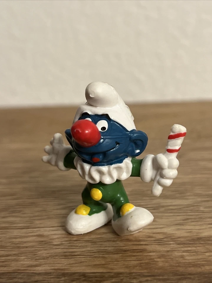 "FIGURA DE ACCIÓN DE LOS PITUFOS PAYASO PITUFO 2"" DE COLECCIÓN (1977) PEYO PVC JUGUETE SCHLEICH" Foto 4 de 4