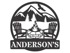 Custom Metal Camping Sign, Firepit Chair Camping Wall Art, Laser Cut Metal Sign