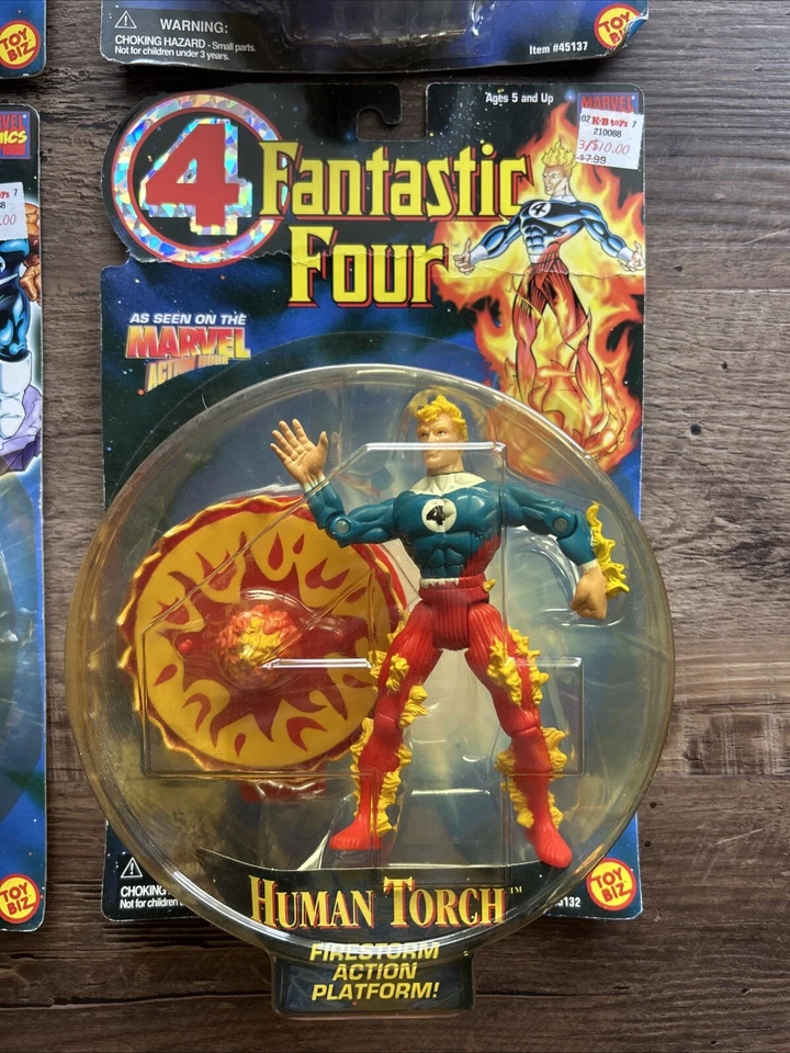 Toy Biz Marvel Comics Fantastic 4 1996 Antorcha Humana+La Cosa+Mago+Medusa Foto 2 de 4