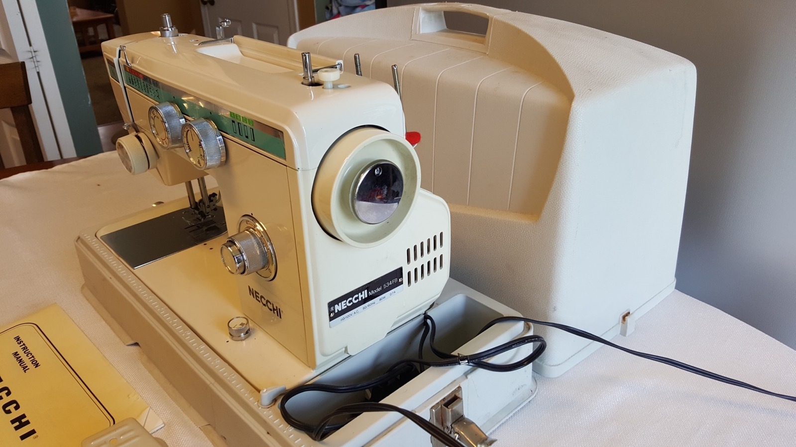 Buy Vintage Necchi Sewing Machine 534FB Case Extra Needles Manual Foot  Pedal Bundle online | eBay